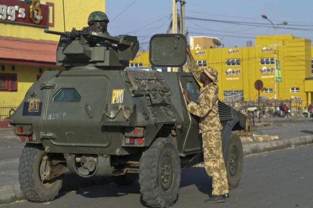 A Panhard VBL M11 of the Special Task Force - OP SAFE HAVEN(Jos Plateau) at the Terminus area of Jos
